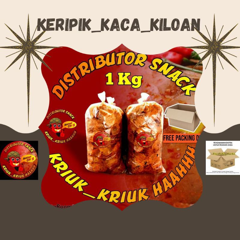 

Keripik Kaca 1kg / Kripik Kaca / Pikca Pedas Daun Jeruk / Keripik Beledag