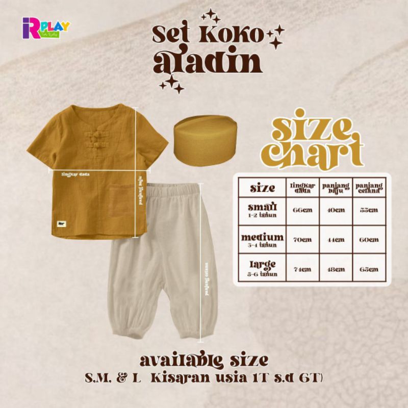 Afsheenastore Set Koko Anak Aladin Setelan Koko Free Peci