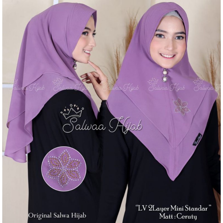 HIJAB LV 2LYAR MINI SANTDAR PAYET BUNGA/KIMAR LV 2LYAR STANDAR PAYET BUNGA/KERUDUNG LV 2LYAR MINI STANDAR  PAYET BUNGA