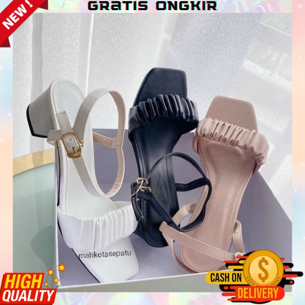 Sandal Heels Sendal Jinjit Andin Ikatan Cinta Hak Tahu Kaca Haihil Zw294 Heels Sintetis Ip21 Hitam H