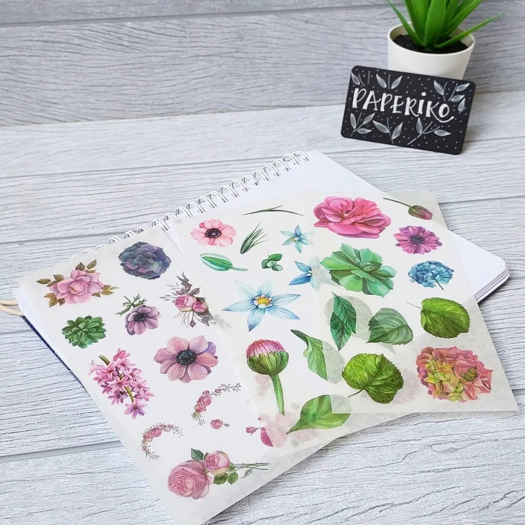 

PAPERIKO Lovely Flower Stickers / Stiker Journal Bujo Planner