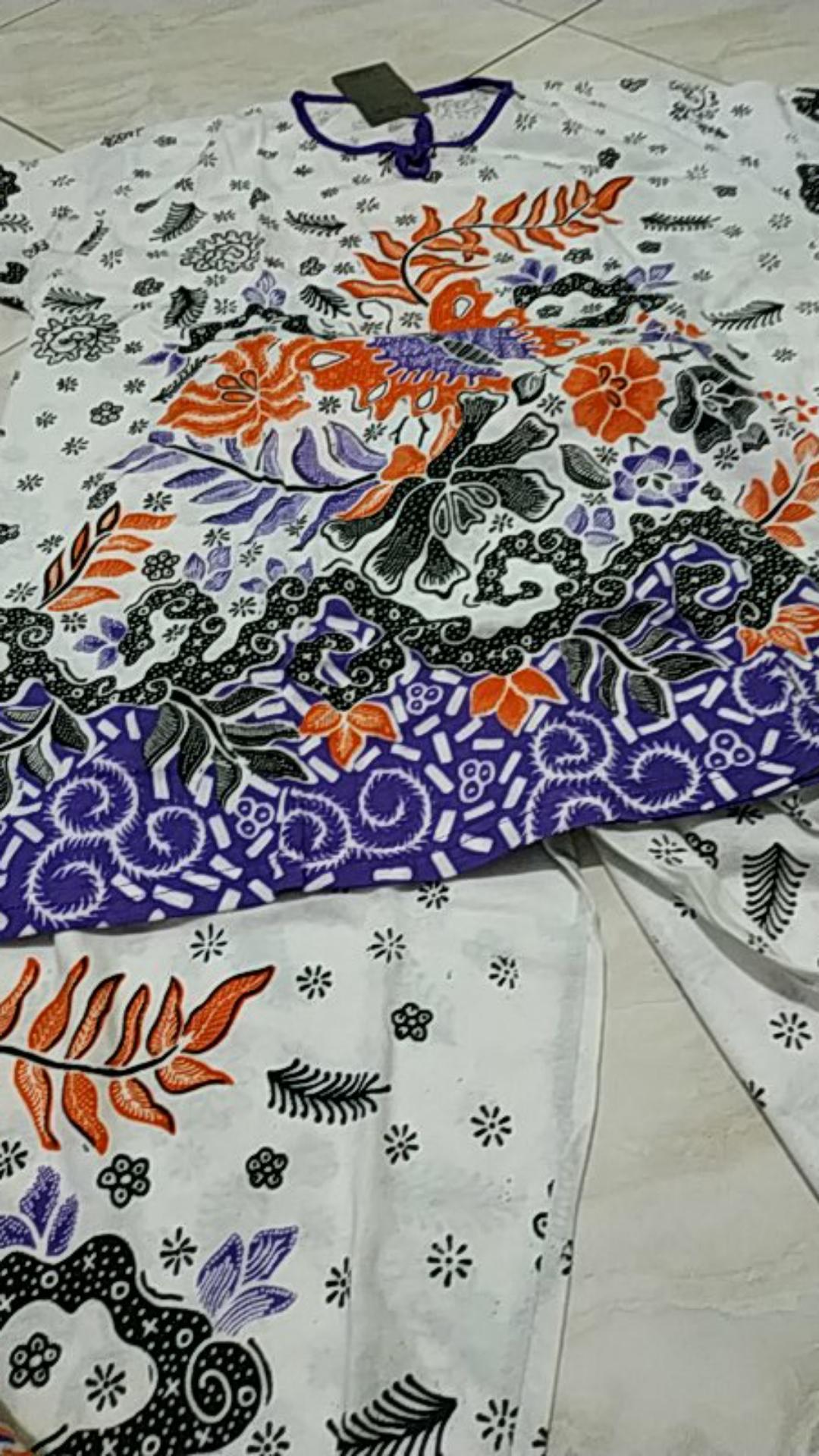 Setelan Cp Jumbo Kupu - Kupu, Bahan Kaos, Piyama, Baju Tidur, Batik Pekalongan, Batik Reza