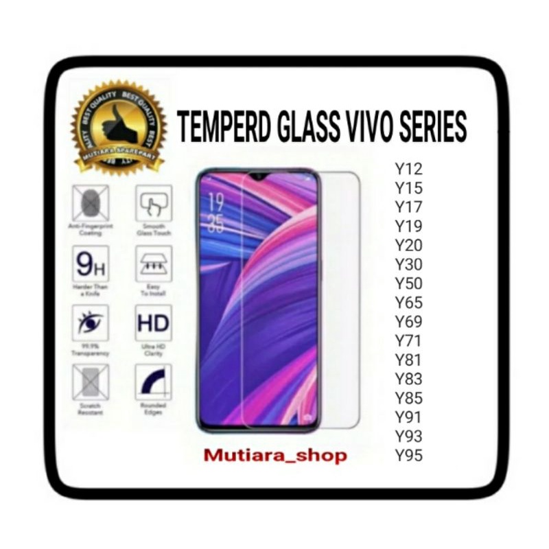 TEMPERD GLASS VIVO SERIES Y12 Y15 Y17 Y19 Y20 Y30 Y50 Y65 Y69 Y71 Y81 Y83 Y85 Y91 Y91C Y93 Y95