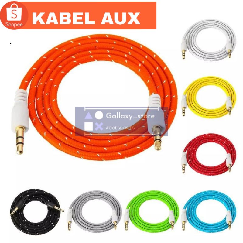 KABEL AUX AUDIO JEK 3.5mm TO 3.5mm KAP-21 MODEL TALI SEPATU - 1M