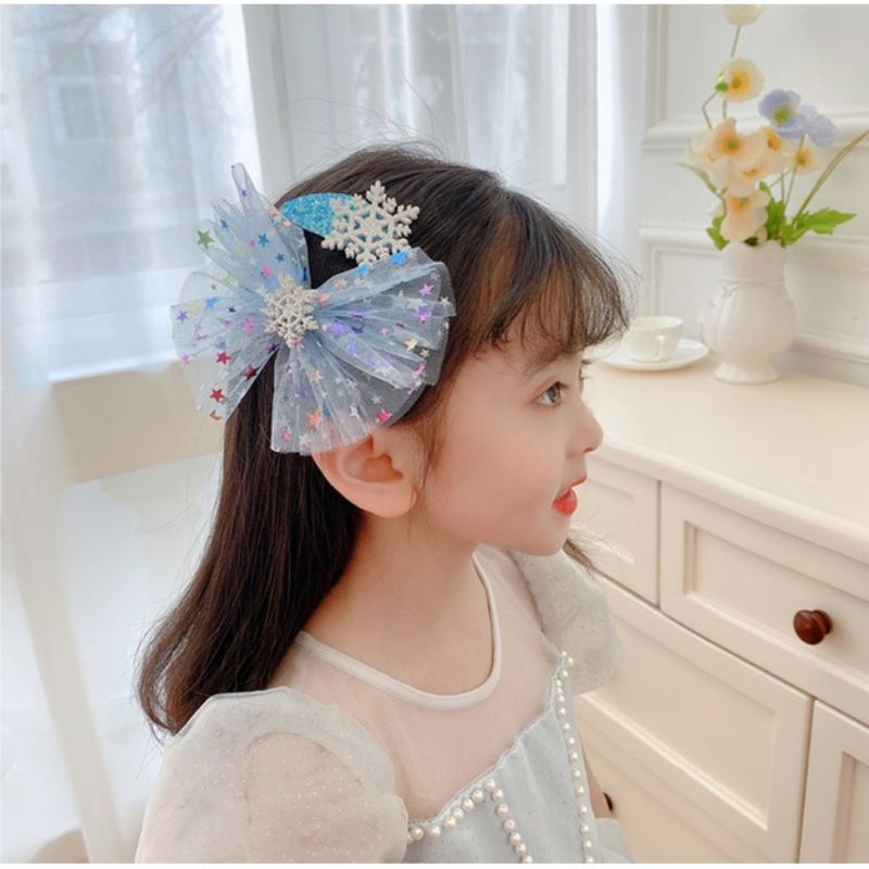 Jepit Rambut Pita Anak Premium Ala Princess Frozen