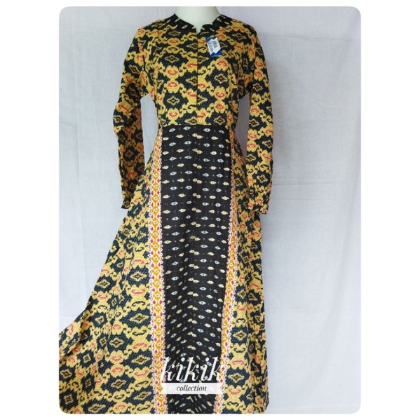 Long Dress Gamis Katun Motif Batik Kualitas Premium Pakaian Muslim Wanita Modern Fashion Baju Remaja