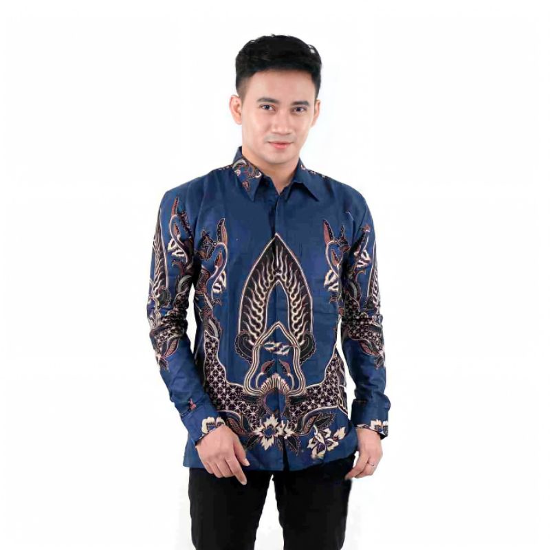 KEMEJA BATIK PRIA LENGAN PANJANG MURAH SERAGAM M L XL XXL