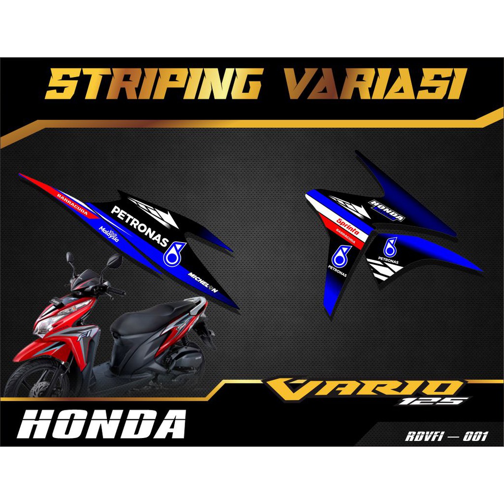 Striping Honda Vario 125 Fi_Stiker Striping Variasi Honda Vario 125 Old Disain Petronas Kode RDVFi01