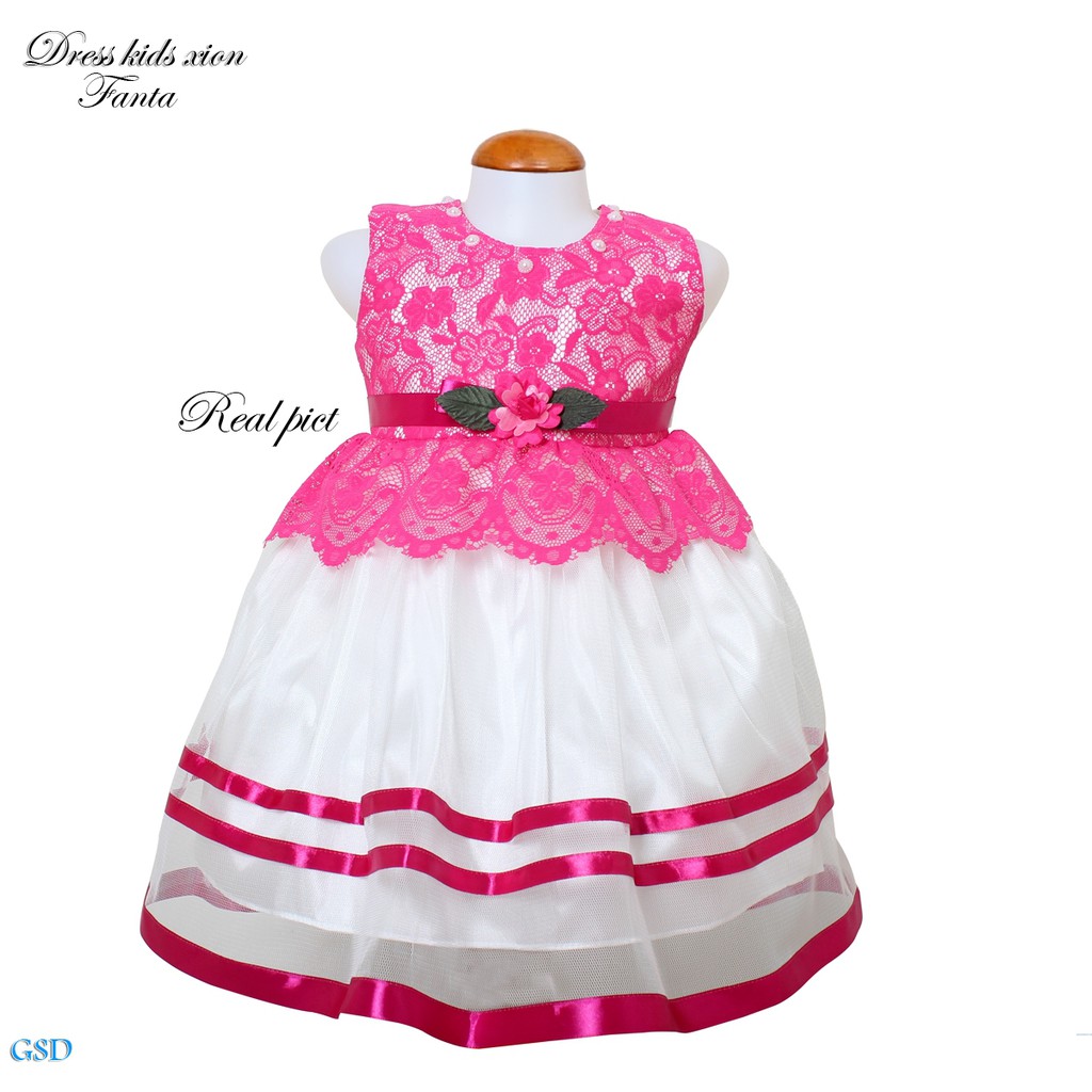 Dress Kids Xinon/Dress Anak Perempuan Korea/Pakaian Pesta Anak Cewek/Casual Mini Midi Dress Anak