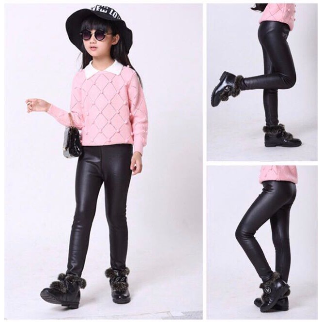 IMPORT MOLLAD Legging Leather Kids Celana Legging Kulit Thermal Bulu Anak
