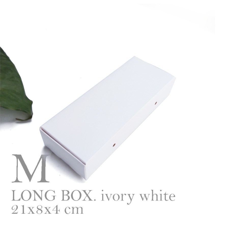 

kardus box dus long paperbox medium size ivory white paper box wedding souvenir packaging hampers ukuran 21x8x4cm