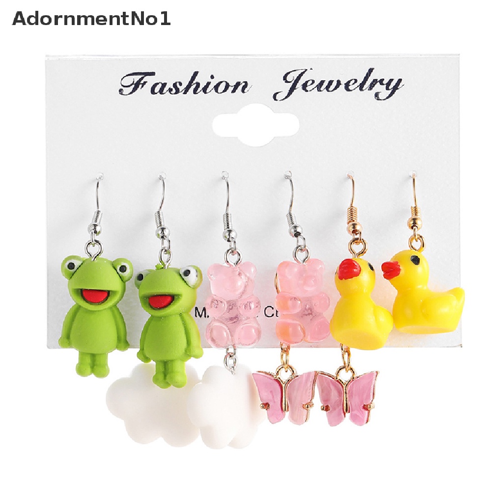 (AdornmentNo1) 5 Set Anting Tusuk Model Kodok / Awan Gaya Punk Untuk Anak Perempuan