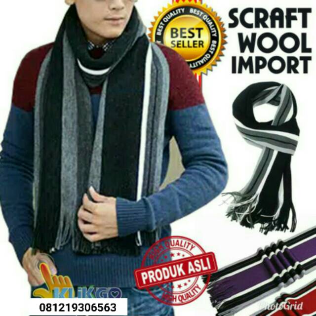 SYAL RAJUT WOOL IMPORT MUSIM DINGIN / SYAL WOOL / CASHMERE SCARF