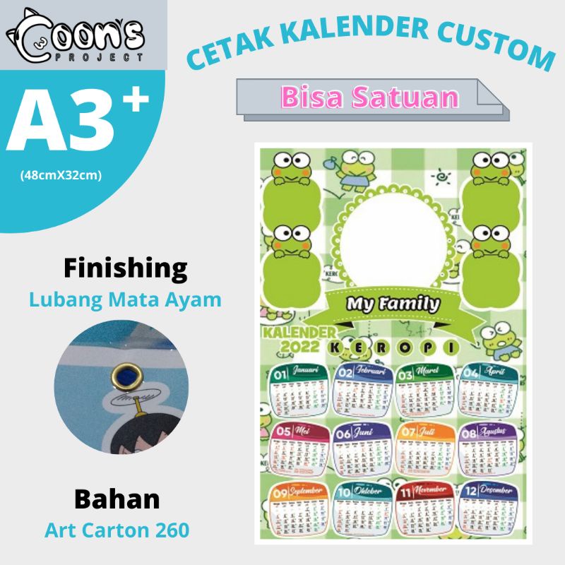 

Cetak Kalender Custom | Kalender 2023 ISI 1 LEMBAR | Kalender Dinding Ukuran A3+ | Cetak Kalender Satuan