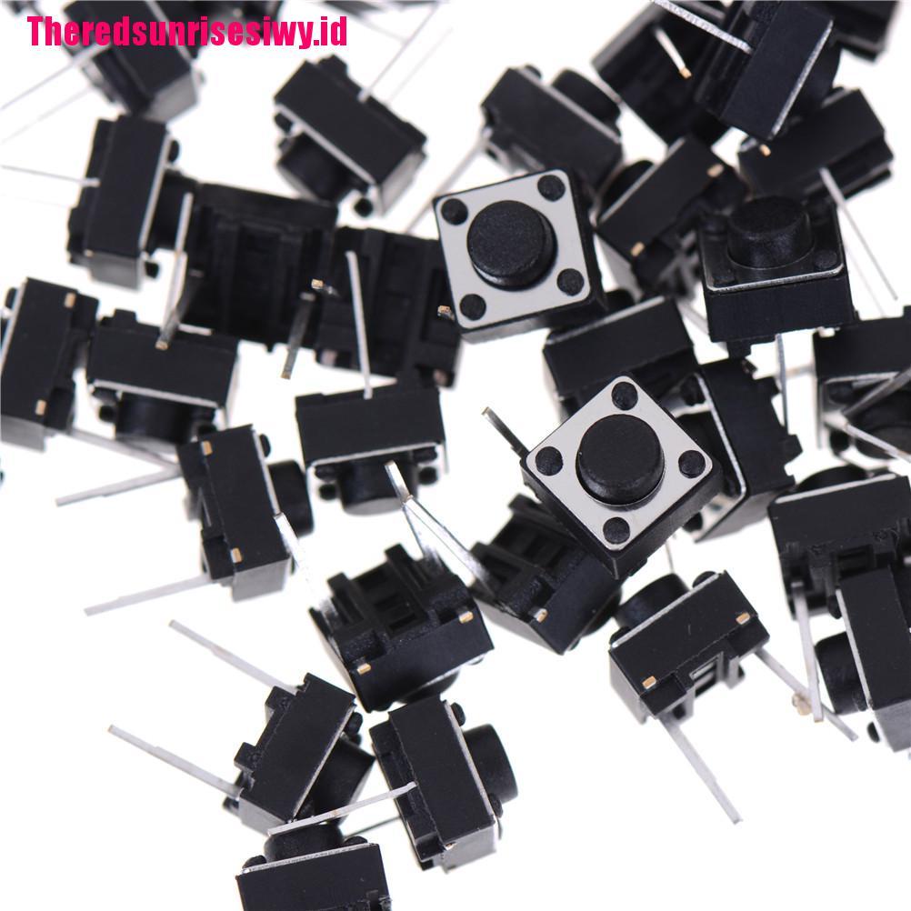 【Theredsunrisesiwy.id】100pcs 2pins Tactile Push Button Switch Tact Switch 6X6X5mm Momentary
