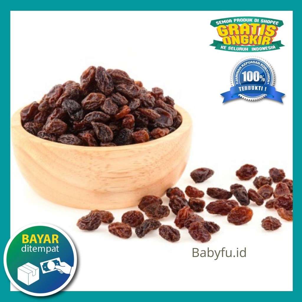 

Premium Kismis Hitam Dark Raisin 50gr 90gr