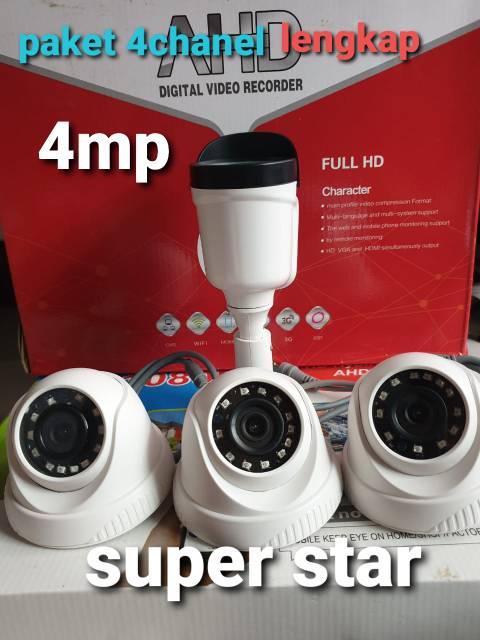 Paket cctv 4chanel 4mp hd turbo indoor outdoor