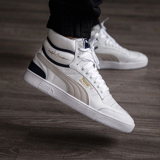 Puma Ralph Sampson Mid White Grey Navy Premium Quality