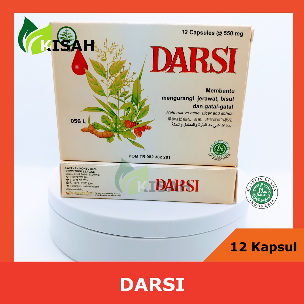 BOROBUDUR Darsi 12 Kapsul - Obat Kapsul Pembersih Darah Kotor untuk Jerawat dan Bisul