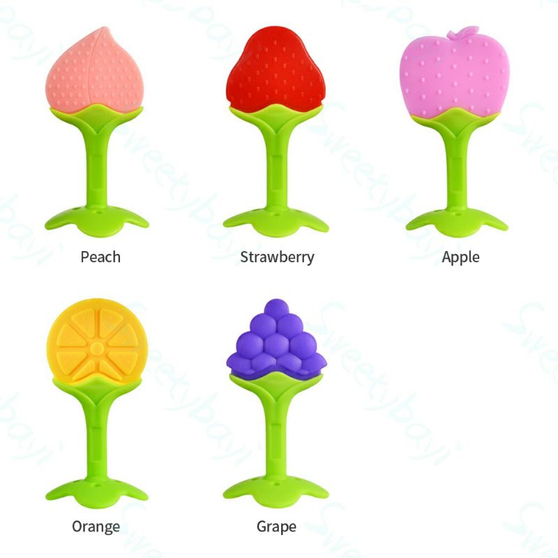 Gigitan Bayi Bentuk Buah Bahan Silikon | Teether Fruits Silicon Mainan Gigitan Bayi