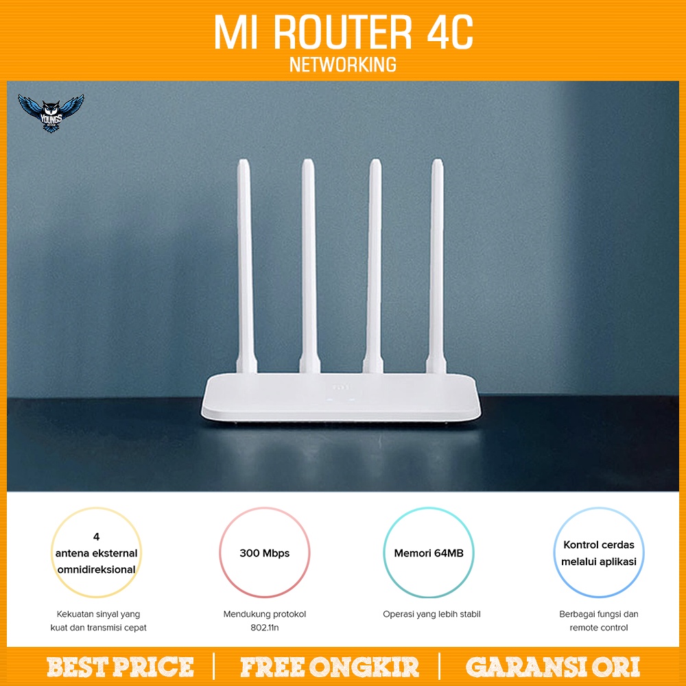 Mi WiFi Router 4C Resmi - Smart APP Control Repeater Wireless Xiaomi