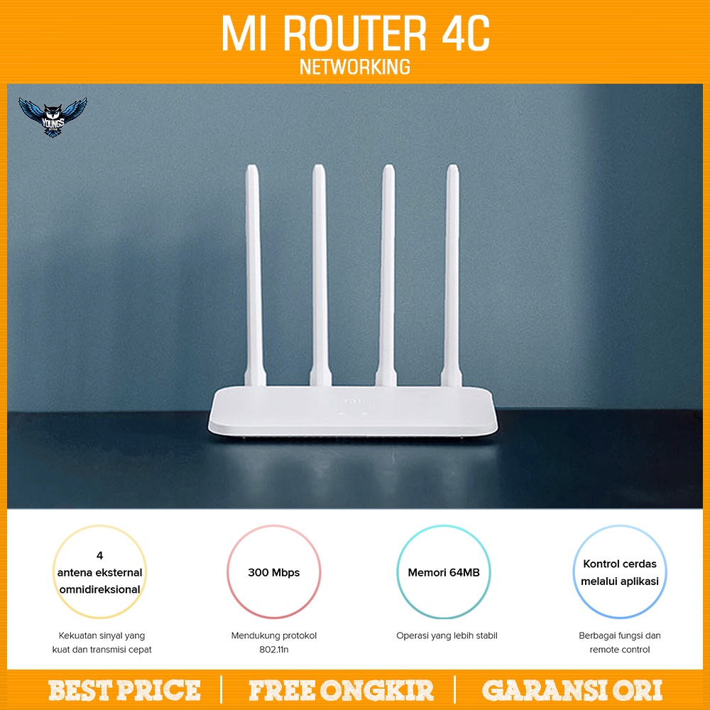 Mi WiFi Router 4C Resmi - Smart APP Control Repeater Wireless Xiaomi