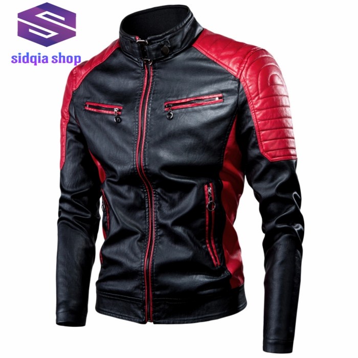 Jaket Touring Semi Kulit Trend Kombinasi/jaket pria kulit sintetis kombinasi/jaket rider pria kulit 