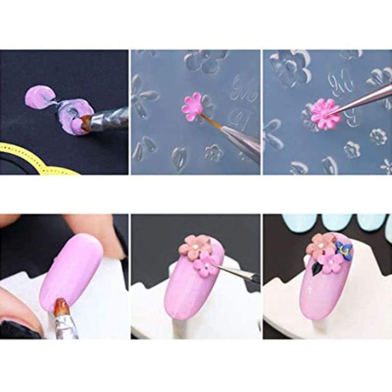 SIY  12Pcs Mini Size Nail Art Silicone Mold Leaves Flower Animals Template Acrylic Gel Tools Resin Mold Jewelry Making Tools