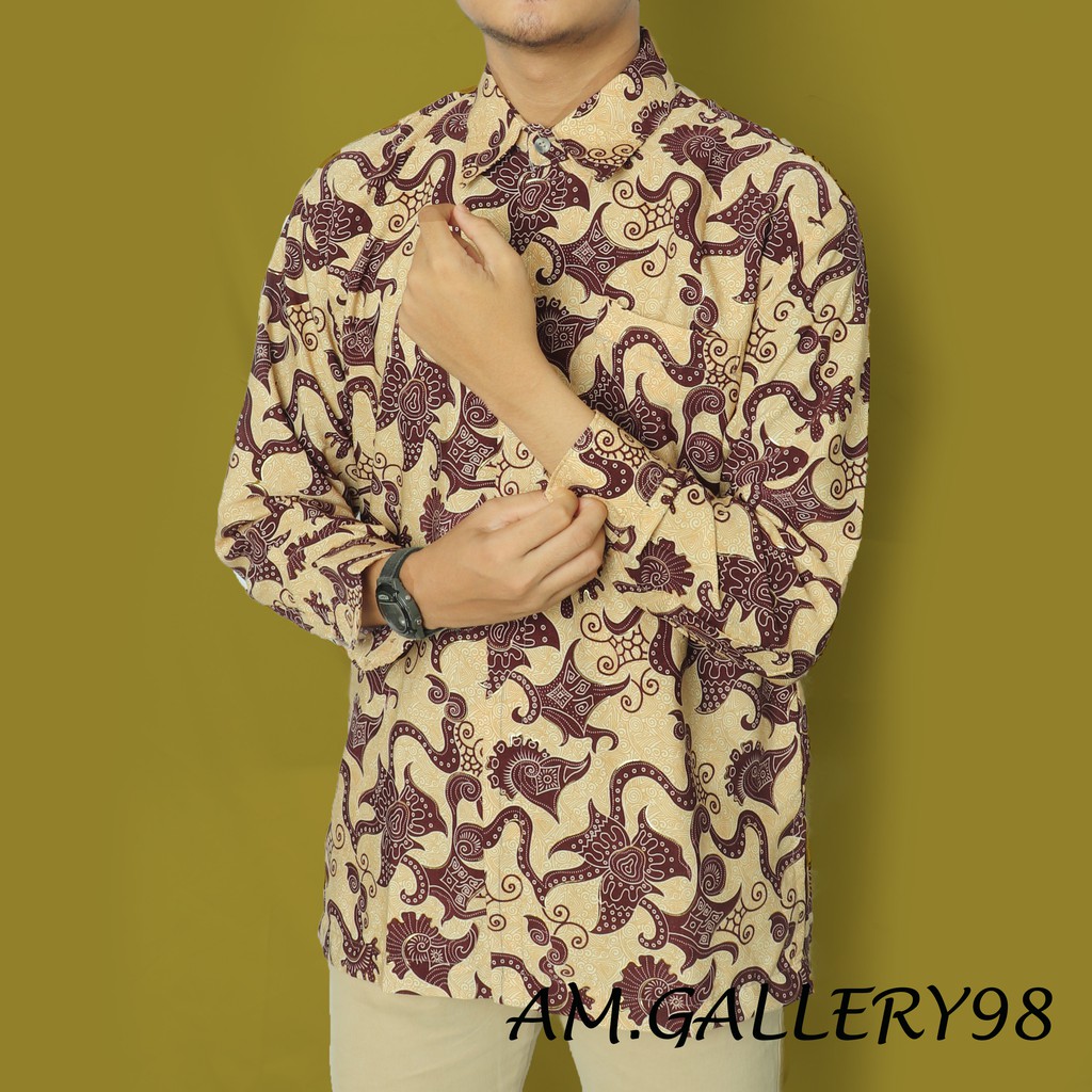 Batik pria lengan panjang Batik solo asli pria premium