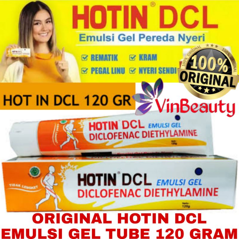 ORIGINAL HOTIN DCL EMULSI GEL TUBE 120 GRAM / HOT IN DCL 120 G CREAM PEGAL-PEGAL NYERI SENDI HOTIN DCL