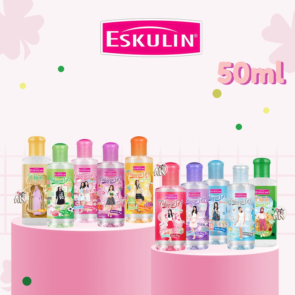 ESKULIN GEL SERIES 50ML ( HIJAB / FRIDAY / MONDAY / TUESDAY / THURSDAY / SATURDAY / SPECIAL ROMANTIC / SUNDAY / SPECIAL DREAMS)