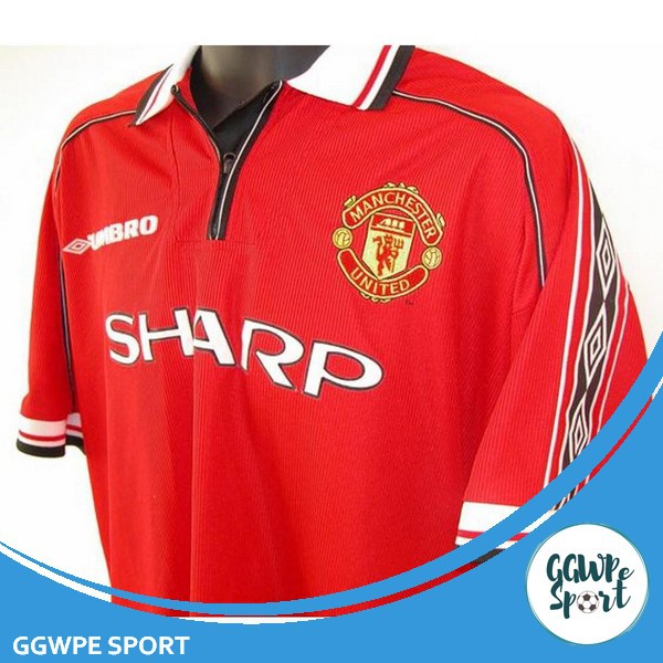 Terbaru Jersey Bola Manchester United Retro Mu Sharp 1998 / 1999 Jersey Bola Kualitas Utama