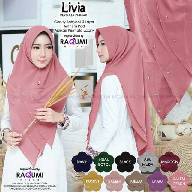 Livia Permata Khimar by Raqumi hijab