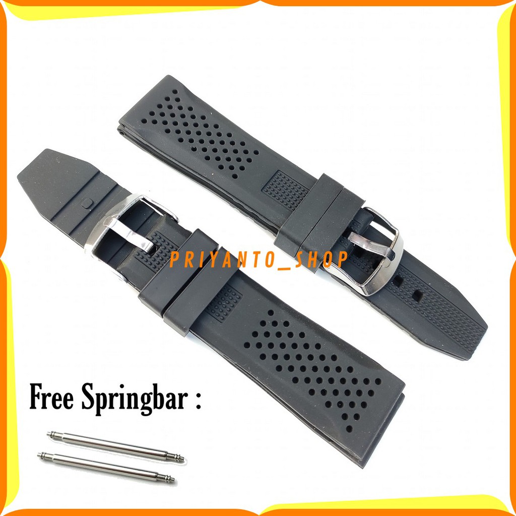 Tali Jam Tangan karet Rubber Embos 20mm 22mm 24mm Kualitas bagus