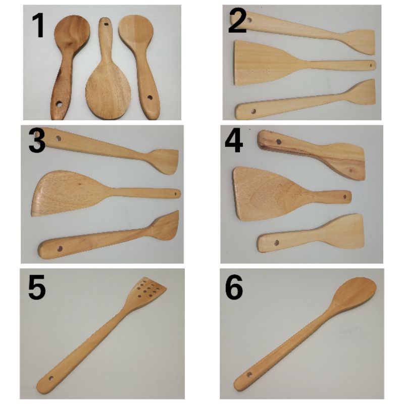 Sutil Kayu Mahoni / Wooden Spatula / Alat Dapur / Alat Masak-1