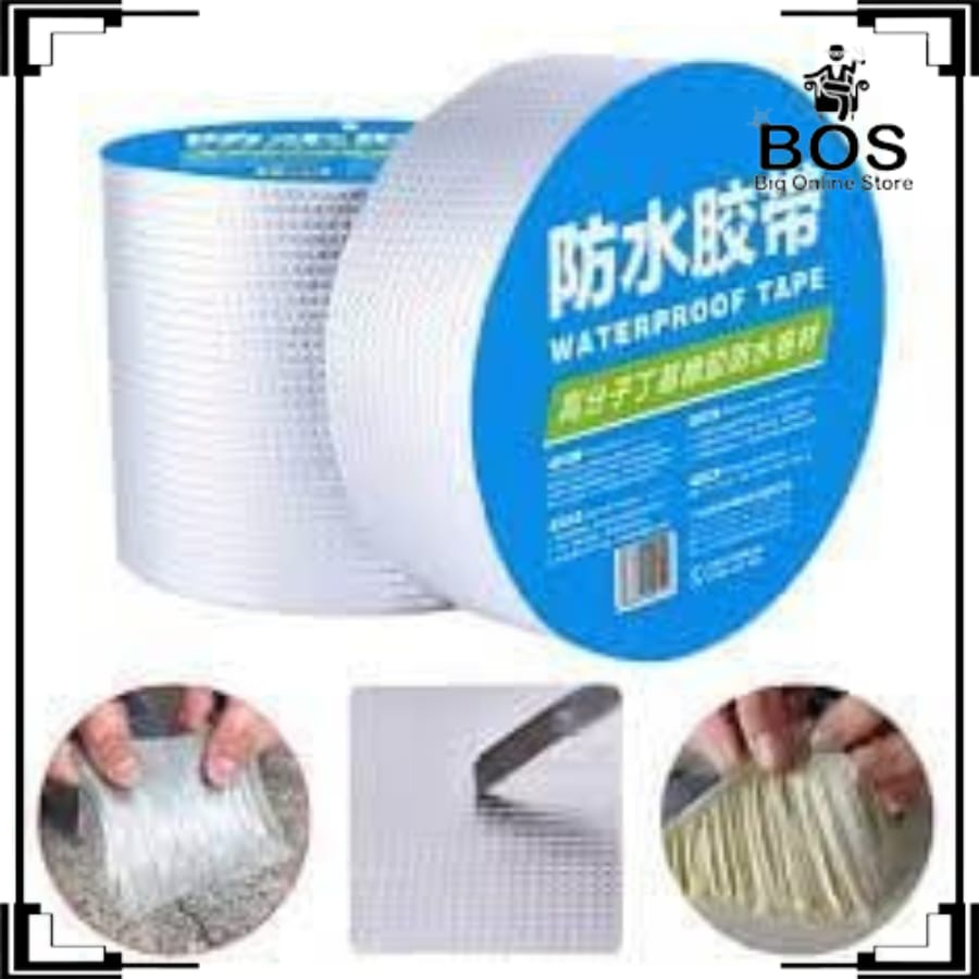 BOS - LAKBAN ALUMINIUM FOIL BUTYL WATERPROOF TAPE LEM ANTI BOCOR 5CM | 3M 5M