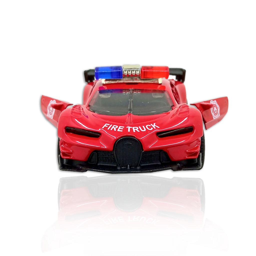 Toy Addict Bugatt1 Chiron Police Car Merah Diecast Mainan Mobil Polisi