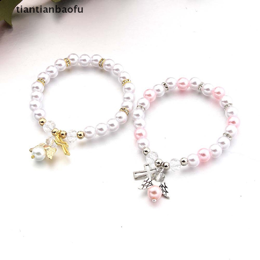 [tiantianbaofu] Baby Shower Favor Christening Bracelet Angel Baby Shower Girl Boy Baptism Gift Boutique