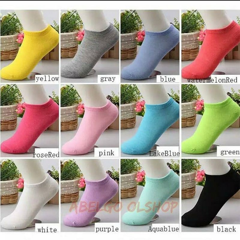 kaos kaki semata kaki 6 pasang/kaos kaki pendek polos warna