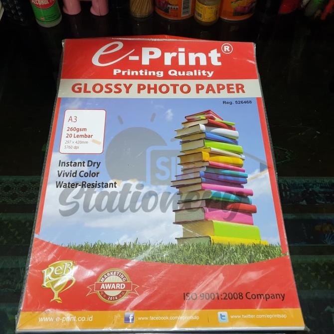 

Sale!!! Kertas Photo A3 Glossy Photo Paper 260Gsm Eprint - Paling Dicari