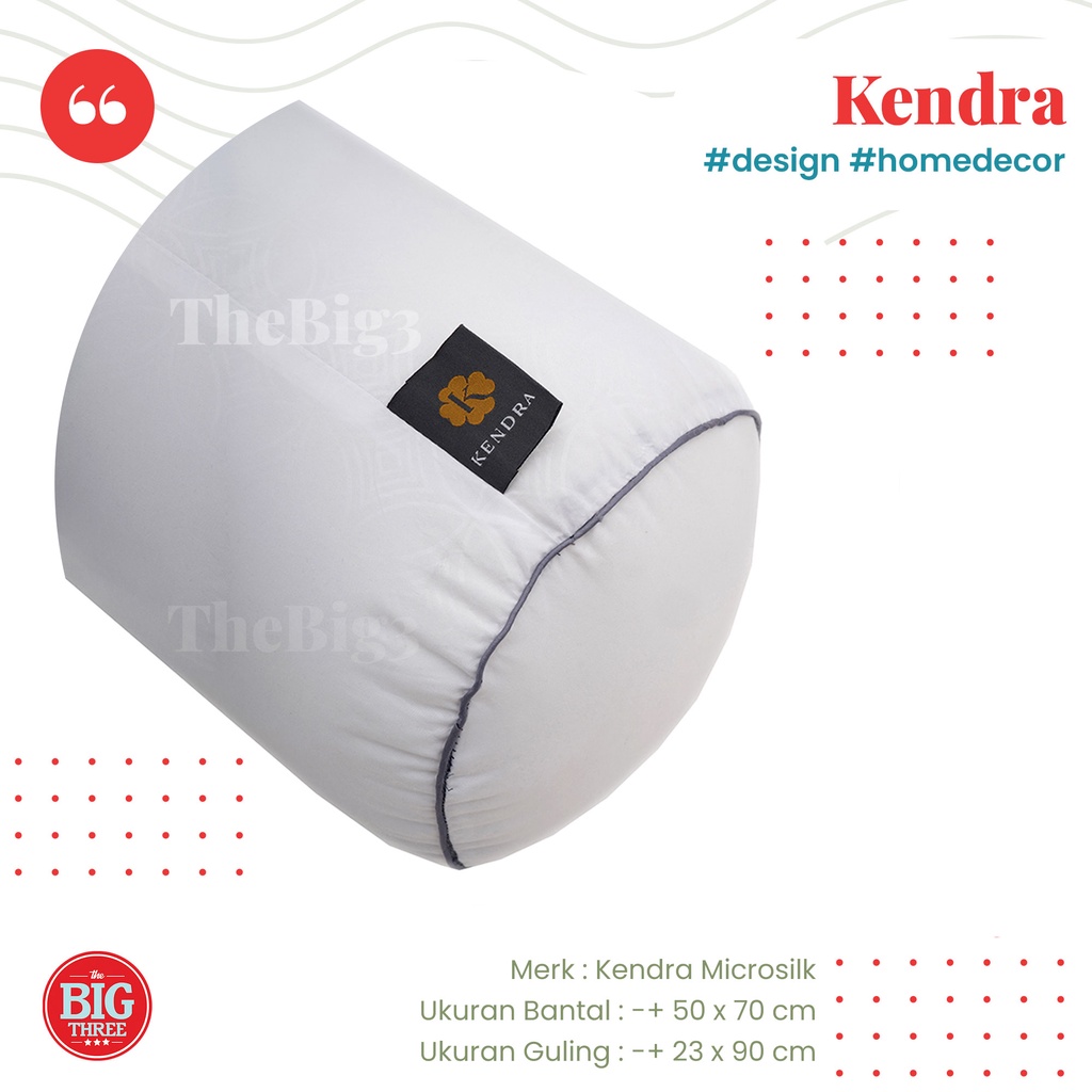 KENDRA - Bantal / Guling Microsilk - Soft Pillow Bolster - Super SIlicon grade AAA - Tidur - Kepala