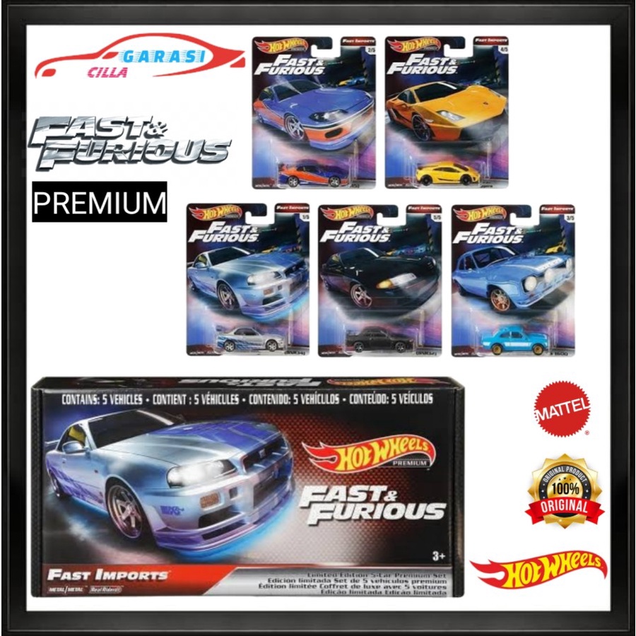 Hotwheels Diecast Set Pemium Fast & Furious Fast Imports Box Segel