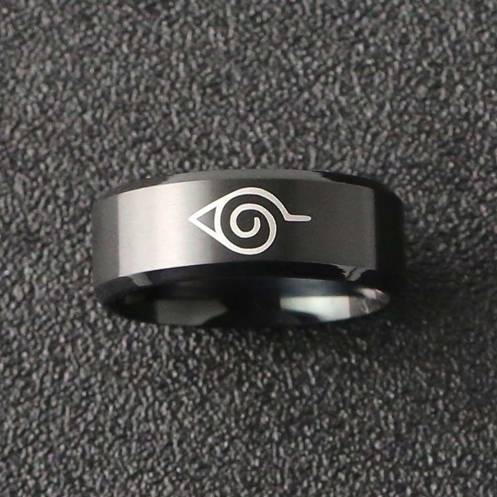 Needway  Naruto Cincin Unik Hitam Sasuke Itachi Ninja Perhiasan Penggemar Anime Hadiah Untuk Pria Wanita Titanium Steel Ring