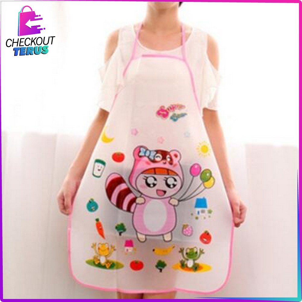 CT C135 Celemek Masak Anti Air Celemek Dapur Karakter Kartun Lucu Apron Masak Waterproof dan Oilproof