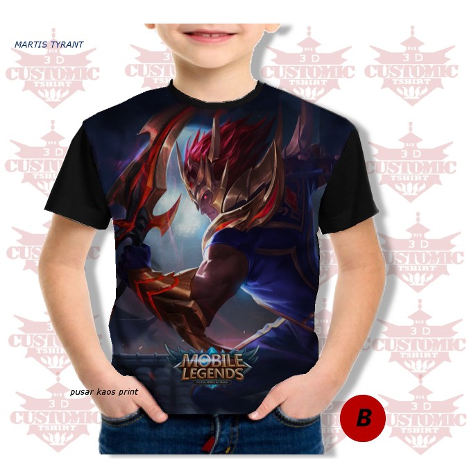 kaos 3d anak mobile legends - martis
