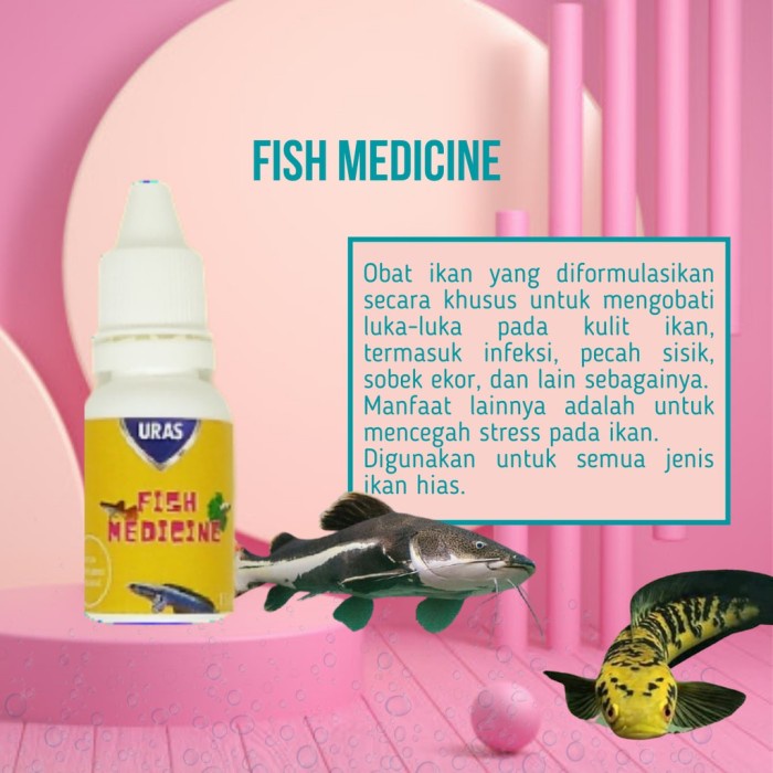 URAS - Fish Medicine Obat Kuning / Obat Luka, Sirip Robek 15 ML