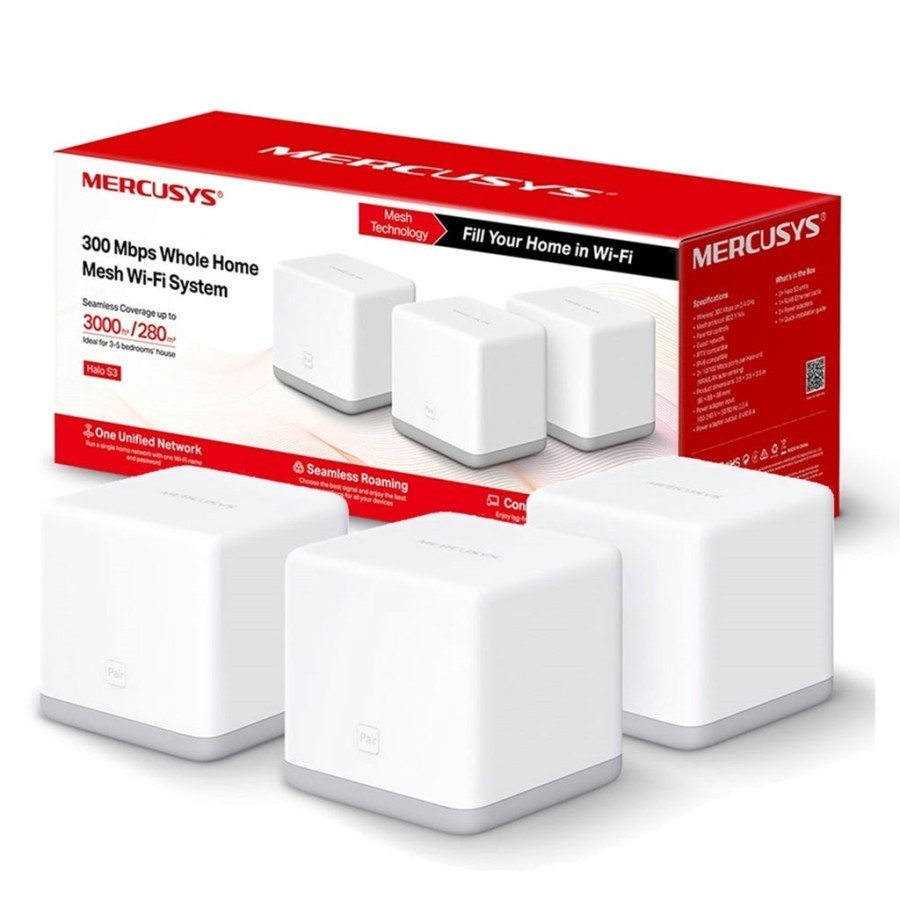 Murah Mesh Wifi Mercusys Halo S3 3 Pack Mesh Wi-Fi High Speed Original