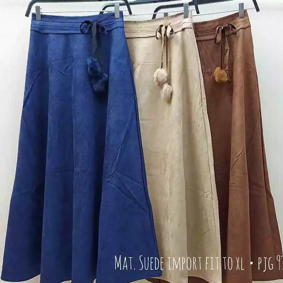 ALEEYA Rok Suede Pom Pom Samping / Kyra Maxi Skirt Suede (2112)