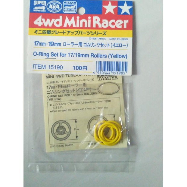☝ TAMIYA 15190 - O-RING SET 17/19mm ROLLERS (YELLOW) ➻