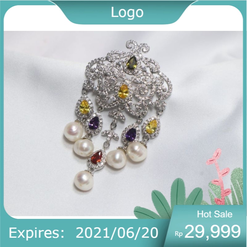 Bross Besar Mutiara Air Tawar Asli /Bros Kebaya besar